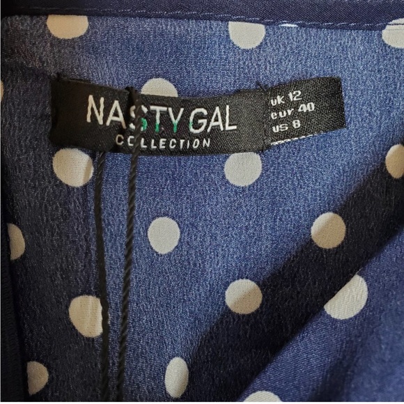 Nasty Gal Blue and White Polka Dot Jumpsuit - Picture 7 of 8